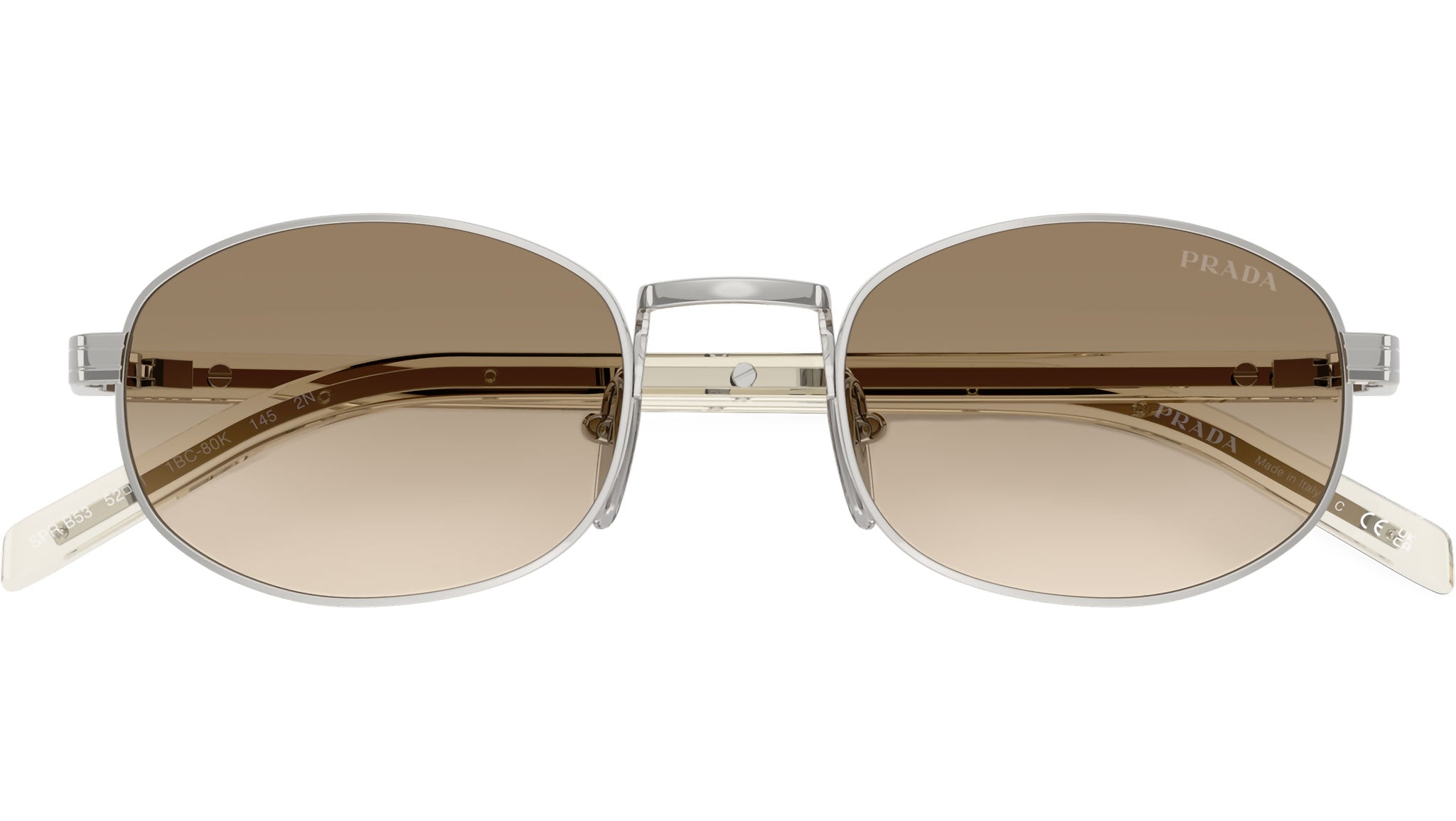 Prada PR B53S (1BC80K) 52 | Unisex Kahverengi Yuvarlak Güneş Gözlüğü